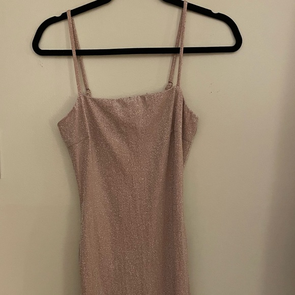 Windsor Tan Glitter Mini Dress - Picture 2 of 5
